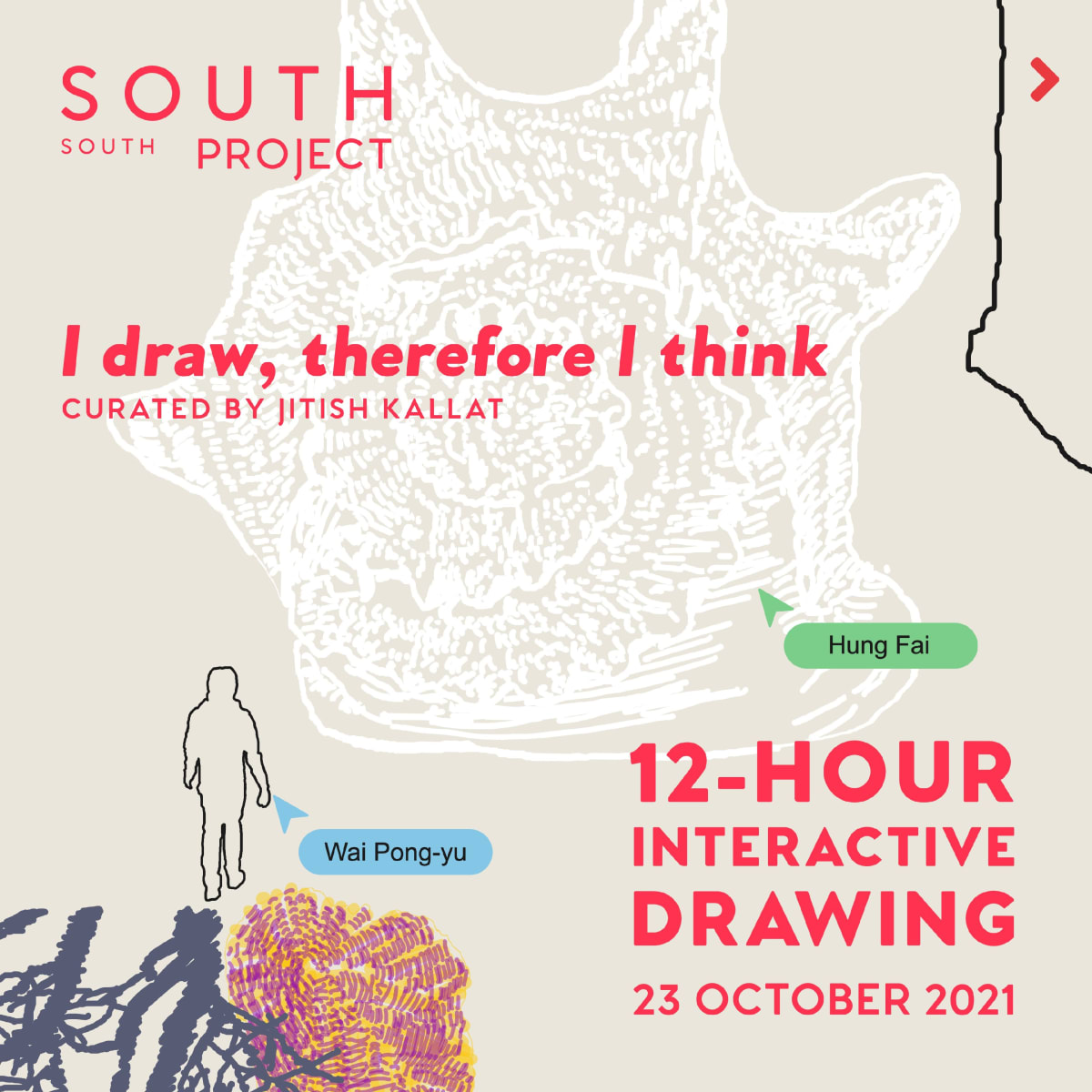 12-hour Interactive Drawing Event | Same Line Twice: Hung Fai & Wai Pong-yu